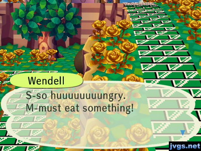 Wendell, hidden from sight behind a cliff: S-so huuuuuuuungry. M-must eat something!