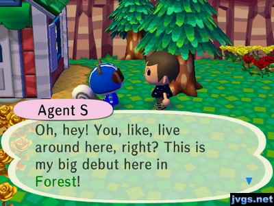 Agent S: Oh, hey! You, like, live around here, right? This is my big debut here in Forest!