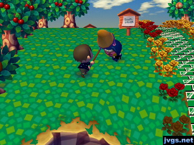 Smacking my net against Snake's head.