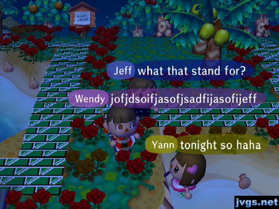 Wendy: jofjdsoifjasofjsadfijasofijeff. Jeff: What that stand for?