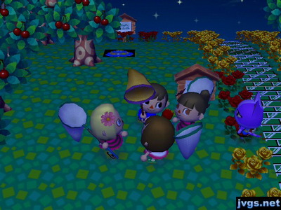 Hitting Yann with nets to try to wake her up.