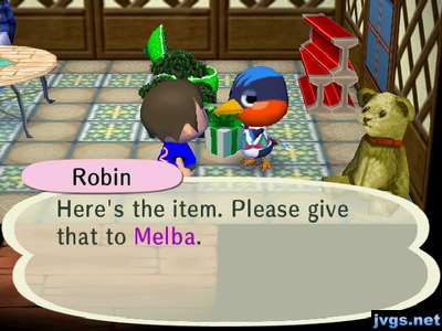 Robin: Here's the item. Please give that to Melba.