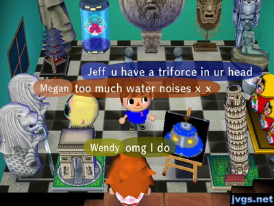 A triforce appears in Wendy's hair when viewed from behind.