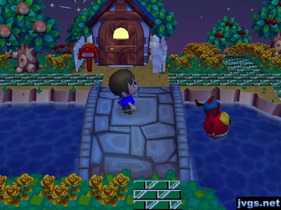 Pascal dives into the river.