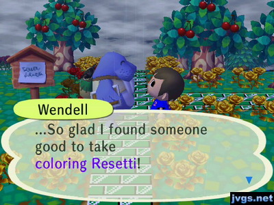 Wendell: ...So glad I found someone good to take coloring Resetti!