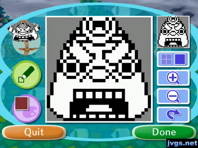 The coloring Resett pattern from Wendell in Animal Crossing: City Folk (ACCF).