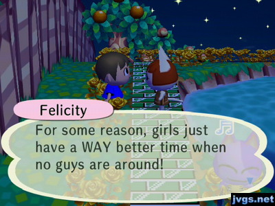 Felicity: For some reason, girls just have a WAY better time when no guys are around!