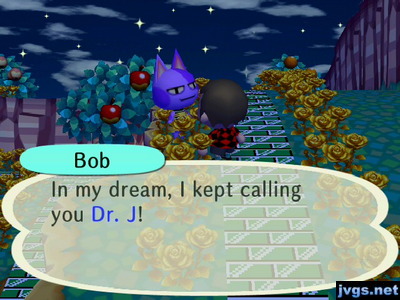 Bob: In my dream, I kept calling you Dr. J!