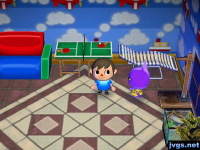 Bob's table tennis sandwiched between a kiddie sofa and a beach chair. There's no room to play it!