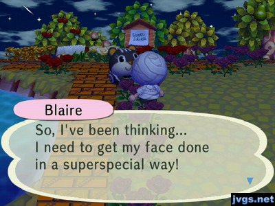 Blaire: So, I've been thinking... I need to get my face done in a superspecial way!