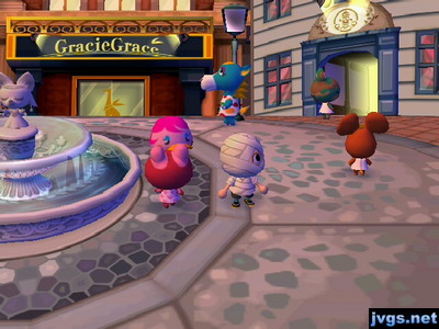 Me and five animals all walking around in the same area.