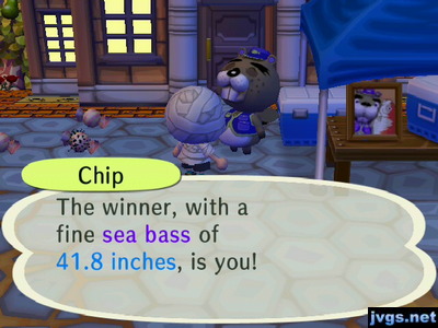 Chip: The winner, with a fine sea bass of 41,8 inches, is you!
