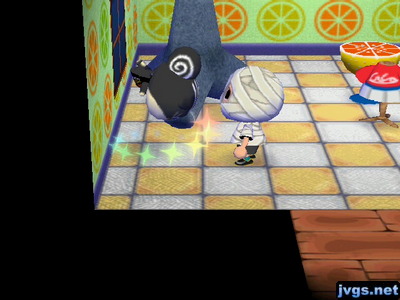 Blaire flips upside-down as she takes some medicine.