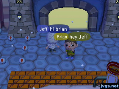 Jeff and Brian say hello to each other.