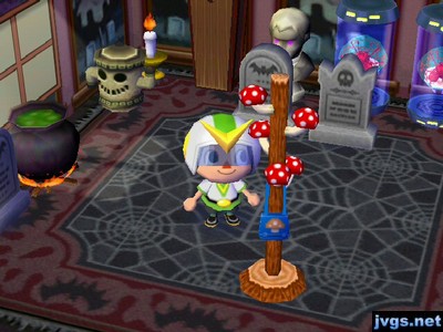 The mush hanger DLC furniture item, on display in my house.