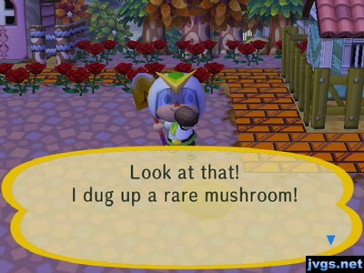 Look at that! I dug up a rare mushroom!