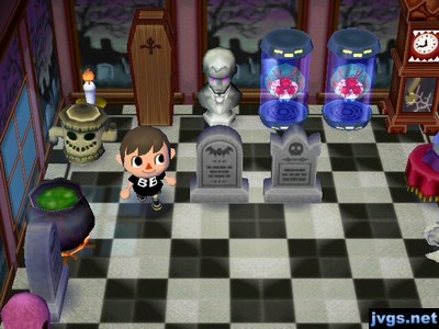 A chessboard rug on display in my creepy themed room.