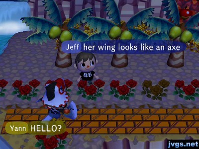 Jeff: Her wing looks like an axe.