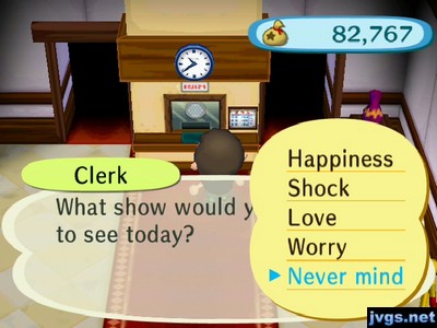 Clerk: What show would you like to see today?