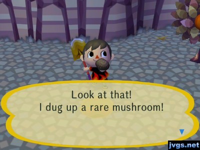 Look at that! I dug up a rare mushroom!