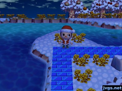 My icy blue brick path.