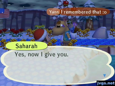 Saharah: Yes, now I give you.