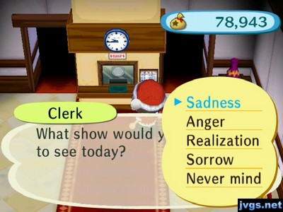 Clerk: What show would you like to see today?