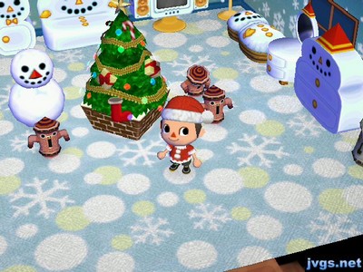 Snowman furniture and a large festive tree in my house.