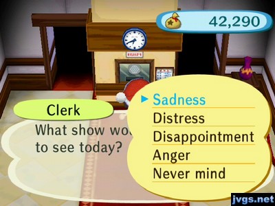 Clerk: What show would you like to see today?