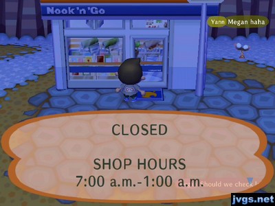 Nook 'n' Go: CLOSED. SHOP HOURS 7:00 a.m.-1:00 a.m.