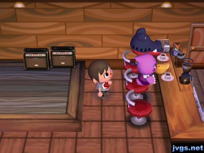 Del and Phyllis drinking coffee in the Roost.