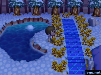 Pac-Man Pond with a snowball for an eye.