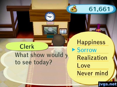 Clerk: What show would you like to see today?