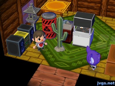 A cactus and a haz-mat barrel in Sydney's house.