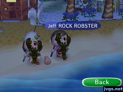 Jeff, holding a lobster: ROCK ROBSTER.