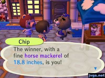 Chip: The winner, with a fine horse mackerel of 18.8 inches, is you!