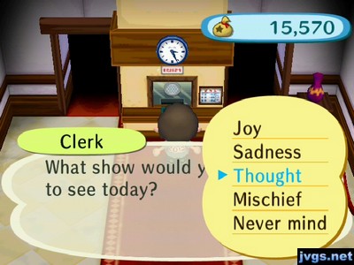 Clerk: What show would you like to see today?