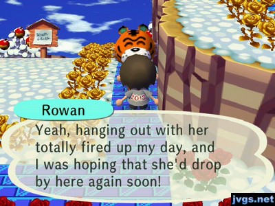 Rowan: Yeah, hanging out with her totally fired up my day, and I was hoping that she'd drop by here again soon!
