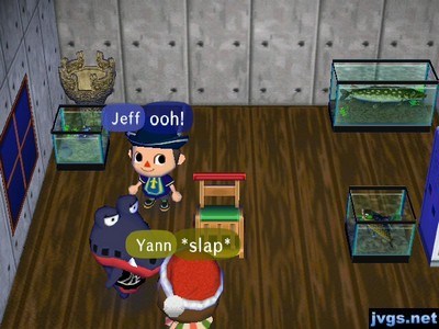 Yann, standing by Del: *slap*