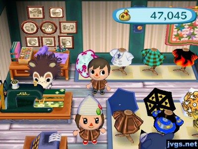 Me and Yann wearing Wendell's chocolate pattern in Able Sisters.