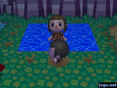 Jeff in a pitfall as Yann wins the sumo match.