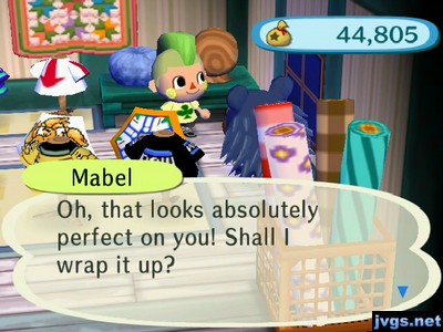 Mabel: Oh, that looks absolutely perfect on you! Shall I wrap it up?