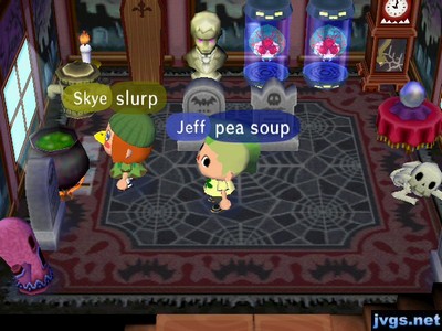 Skye, facing the creepy cauldron: Slurp.