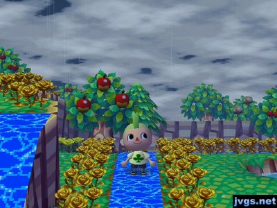 A cloudy sky and rain during the storm.