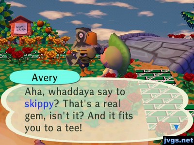 Avery: Aha, whaddaya say to skippy? That's a real gem, isn't it? And it fits you to a tee!