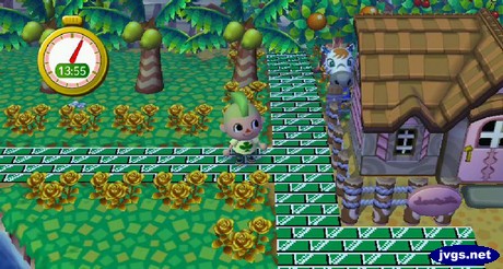 Savannah hides behind her own house during a game of hide and seek.