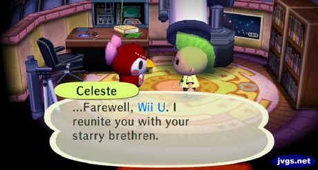 Celeste: ...Farewell, Wii U. I reunite you with your starry brethren.