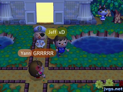 Yann caught in a pitfall at the path intersection.