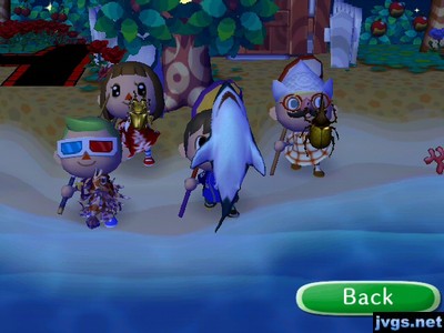 Brian, Yann, Jeff, and Megan holding up their prized catches of the night.