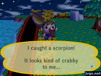 I caught a scorpion! It looks kind of crabby to me...